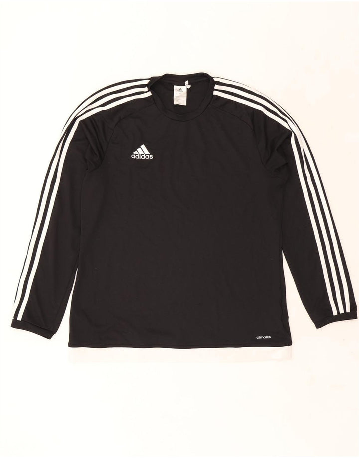 Adidas Uomo Climalite Top manica lunga grande poliestere nero