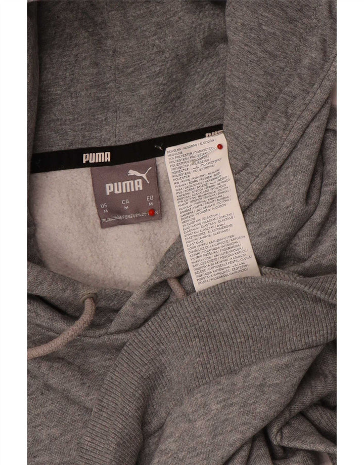 Felpa con cappuccio grafica da uomo Puma in cotone chiazzato grigio medio