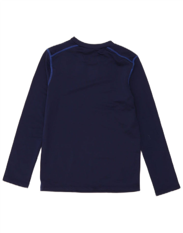 Top da ragazzo a maniche lunghe per 10-11 anni, grande, in poliestere blu navy