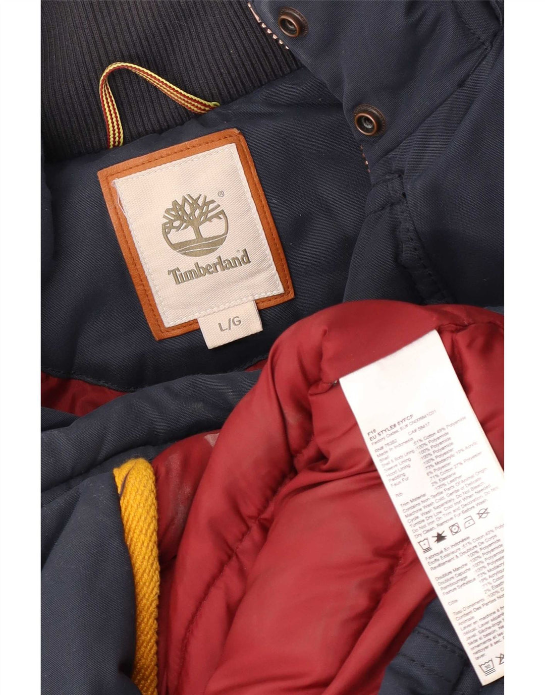 Cappotto imbottito da uomo Timberland UK 40 grande cotone blu navy