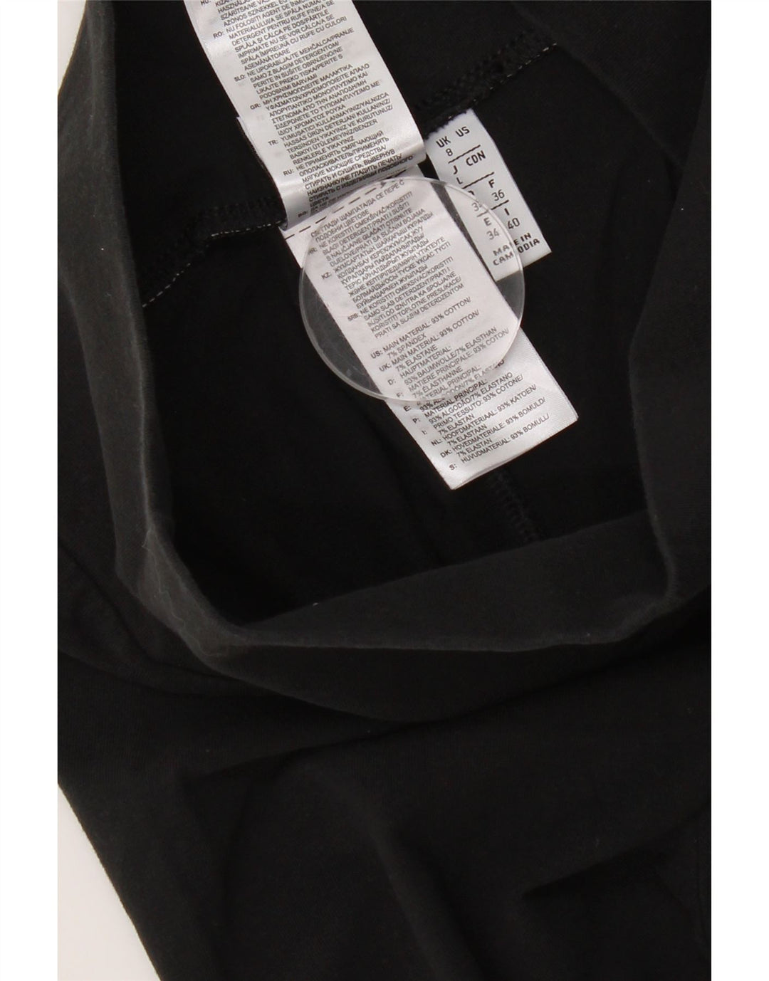 Leggings grafici da donna Adidas UK 8 piccoli cotone nero
