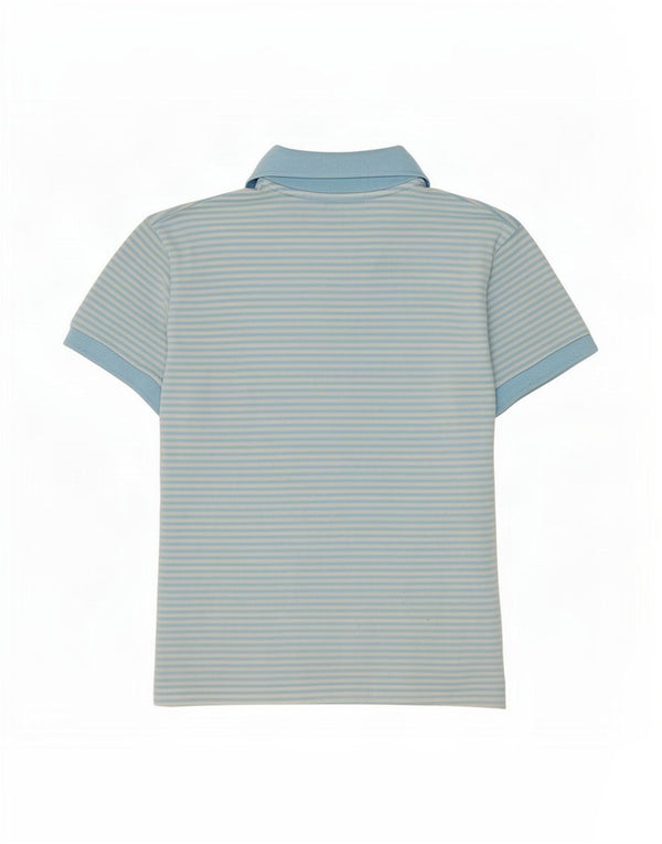 Polo Lacoste per ragazze 11-12 anni grande gessato blu