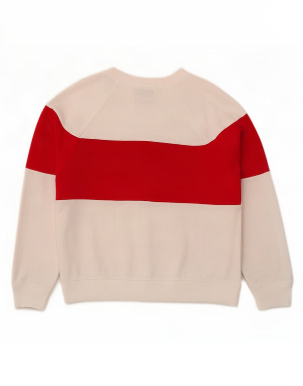 Gap Felpa con grafica da donna Maglione UK 16 Large Bianco Colorblock Cotone