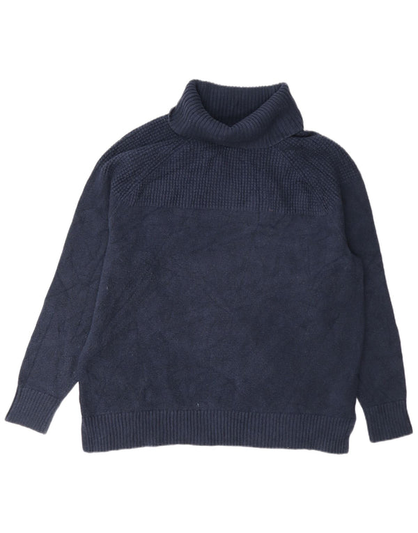 Maglione maglione a collo alto da donna L.L.Bean UK 18 XL Cotone blu navy