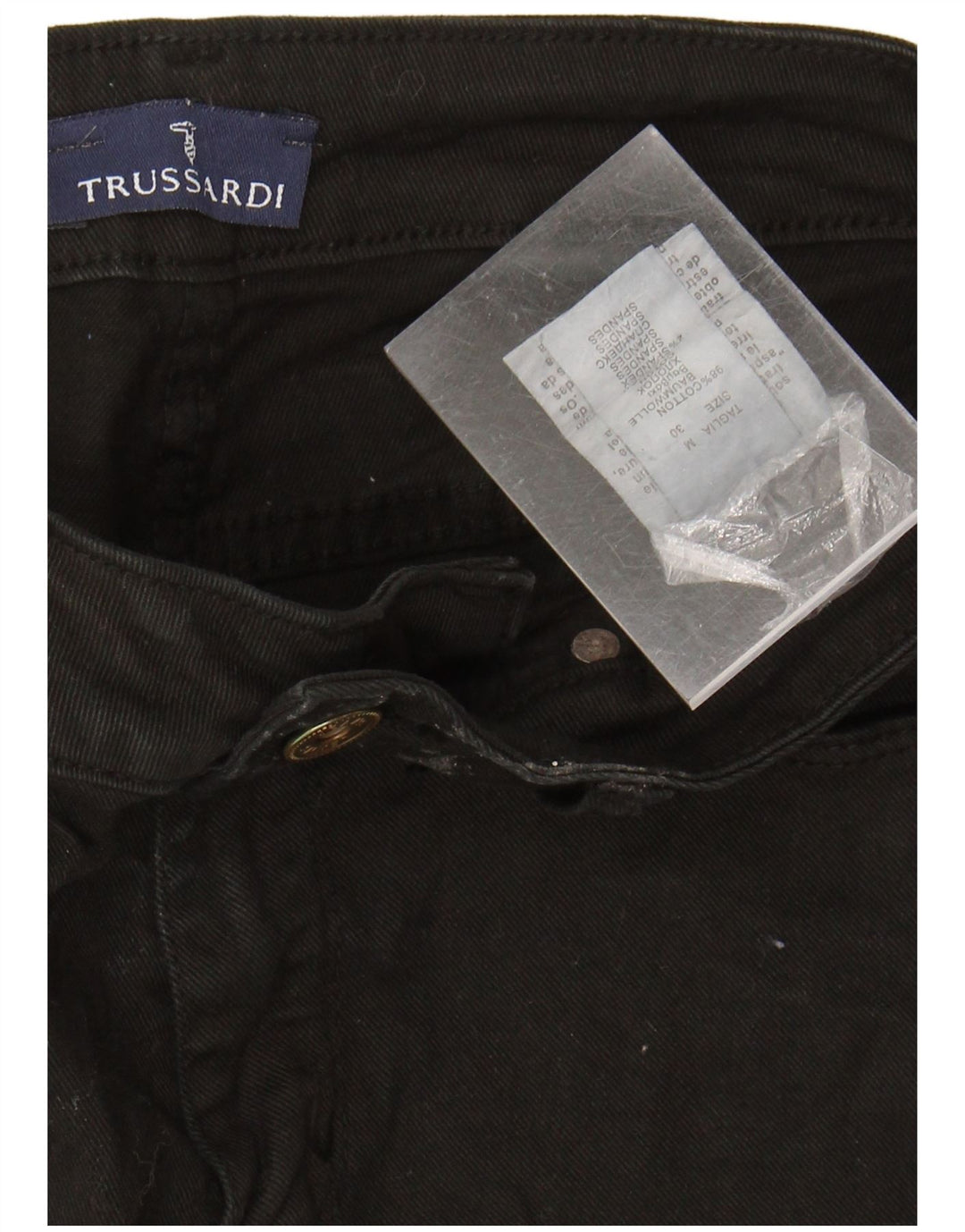 TRUSSARDI Womens Cropped Jeans Medium W30 L26 Black Cotton