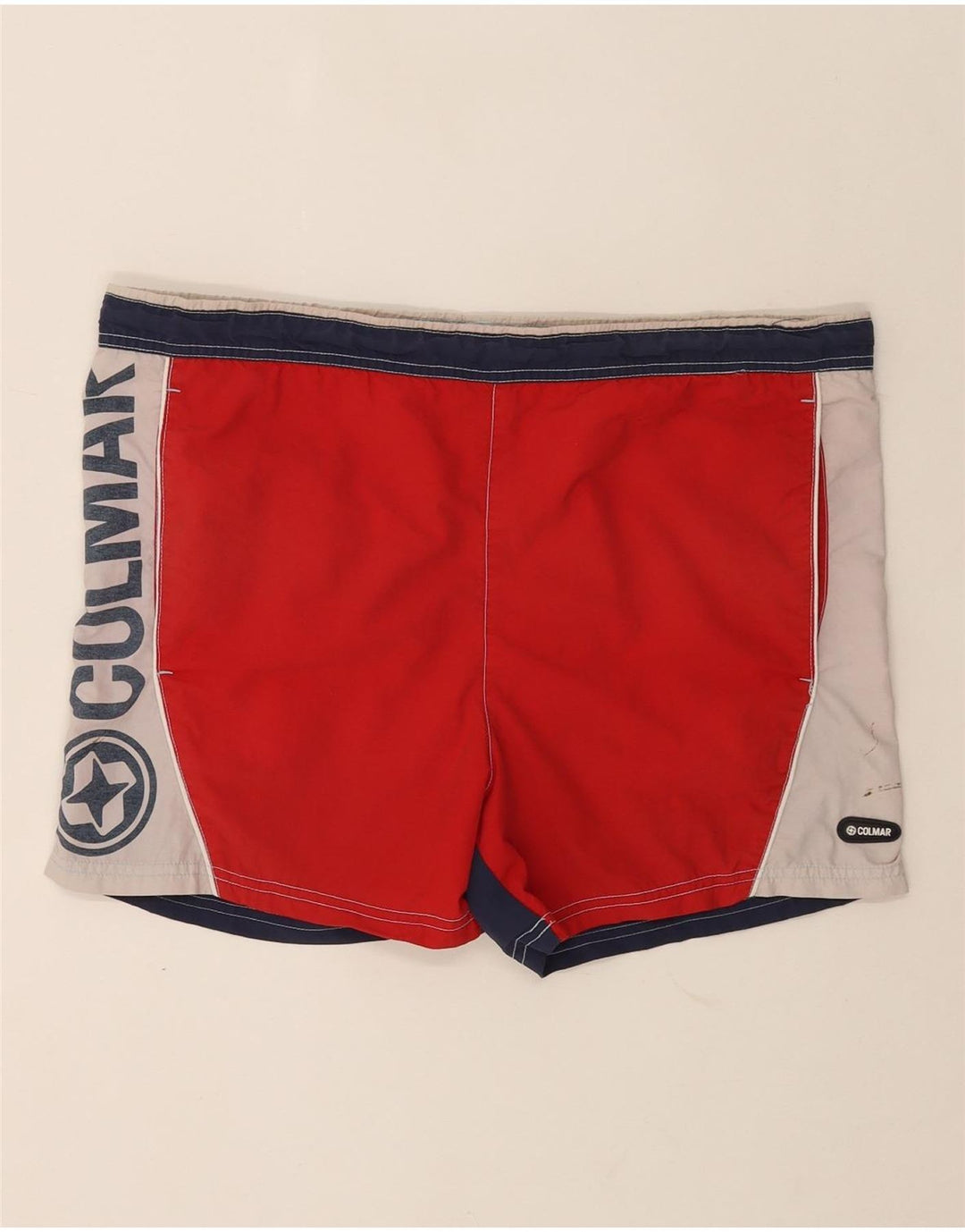 Pantaloncini da bagno grafici da uomo Colmar EU48 blocco colore rosso medio