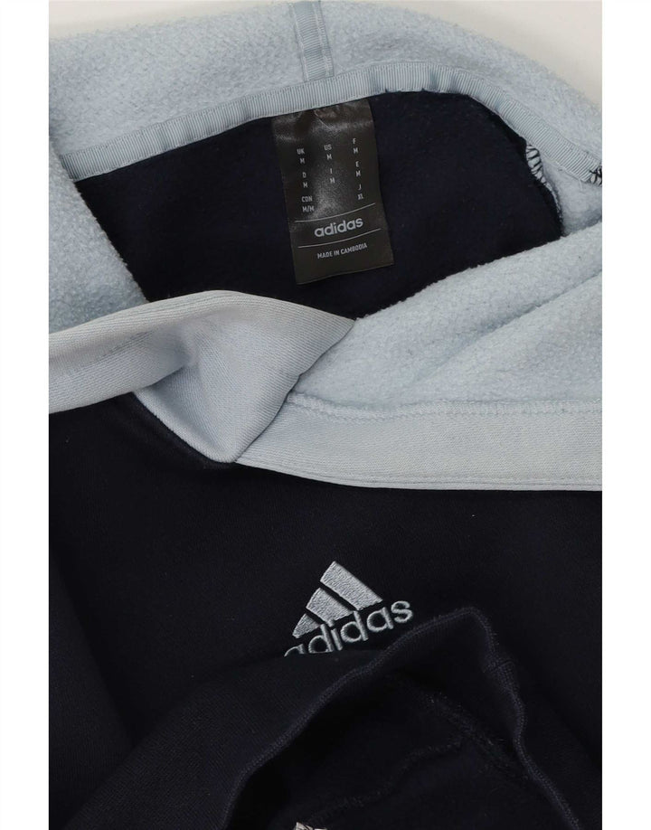 Felpa con cappuccio da uomo Adidas Medium blu navy color block