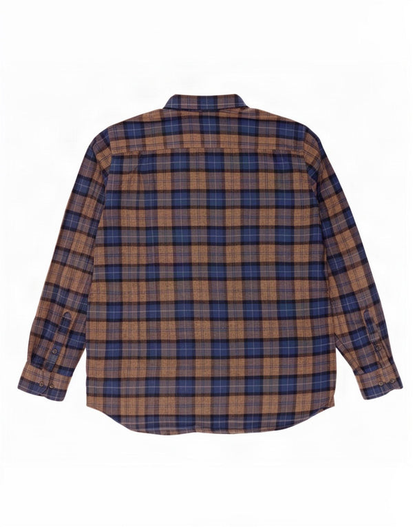 Camicia da uomo in flanella Massimo Dutti 2XL a quadri marroni