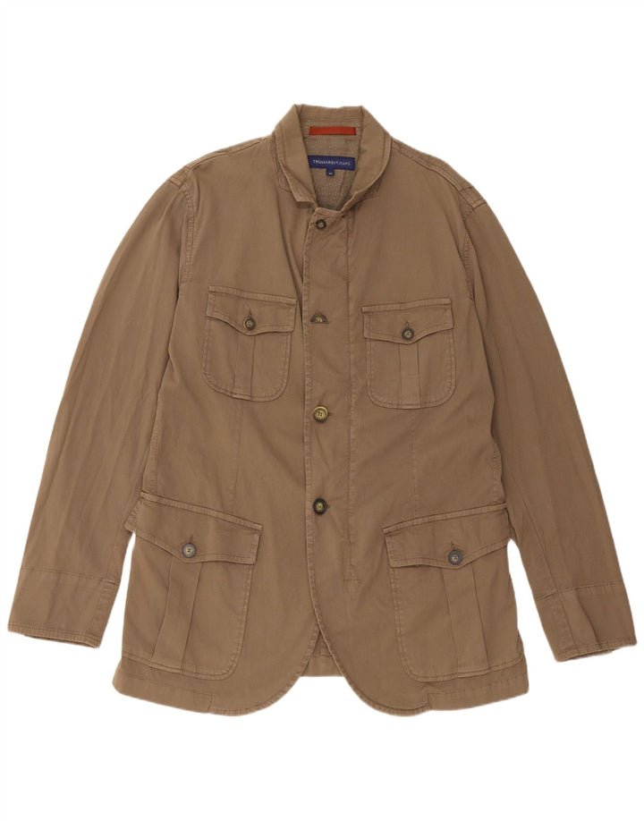 Giacca Utility Uomo Trussardi Jeans IT 54 2XL Cotone Beige