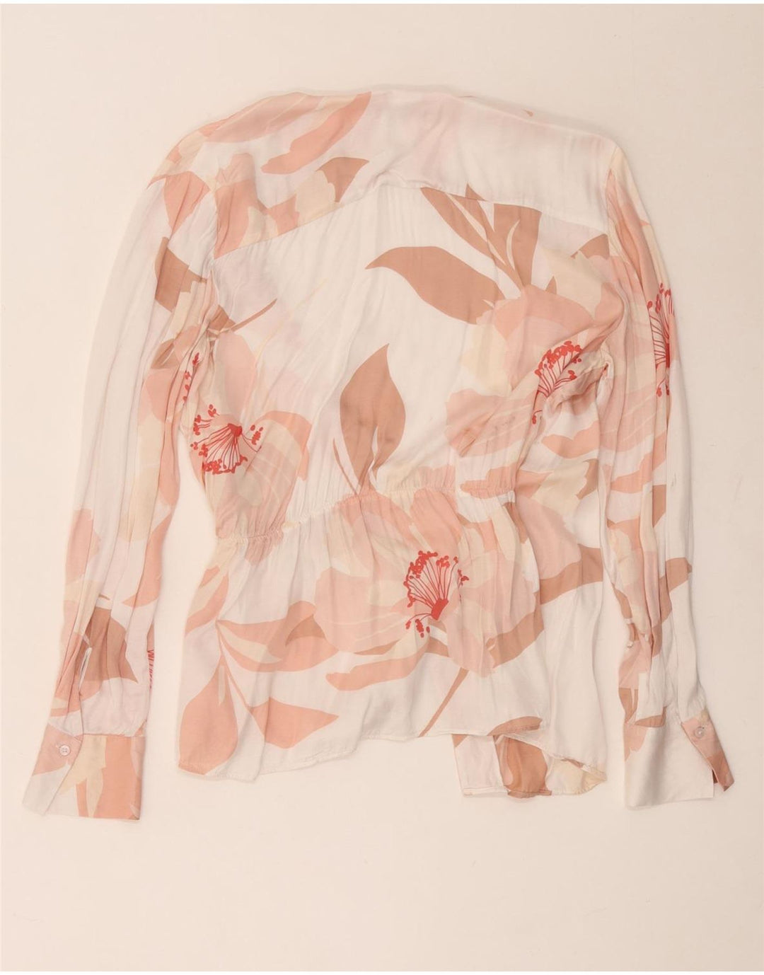 Camicetta a camicia da donna Massimo Dutti EU 42 Grande viscosa floreale bianca