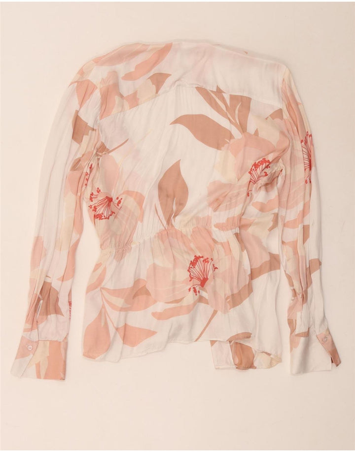 Camicetta a camicia da donna Massimo Dutti EU 42 Grande viscosa floreale bianca
