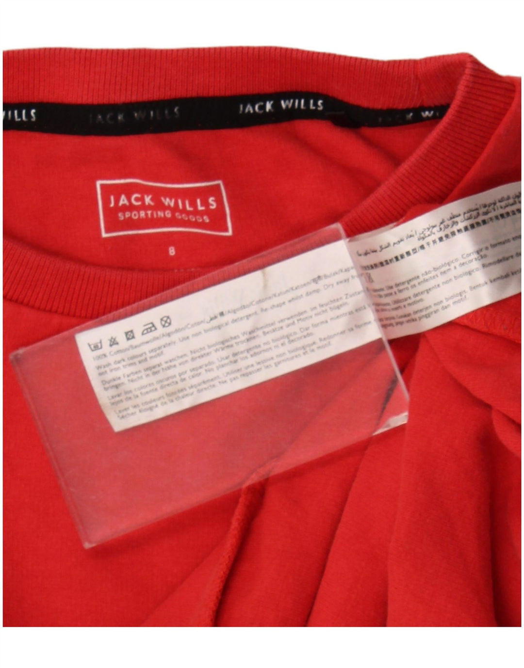 Felpa corta grafica oversize da donna Jack Wills UK 8 piccola rossa