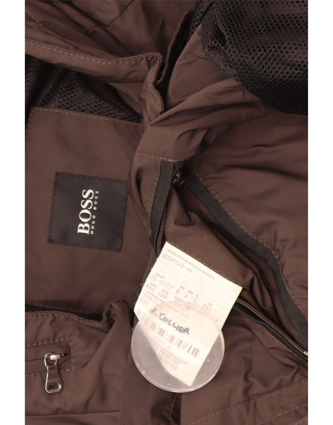Giacca antipioggia da uomo Hugo Boss EU 52 XL Marrone Poliestere
