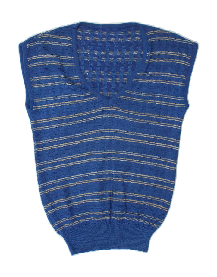 VINTAGE Womens Vest Tank Top UK 10 Small Blue Vintage Vintage and Second-Hand Vintage from Messina Hembry 