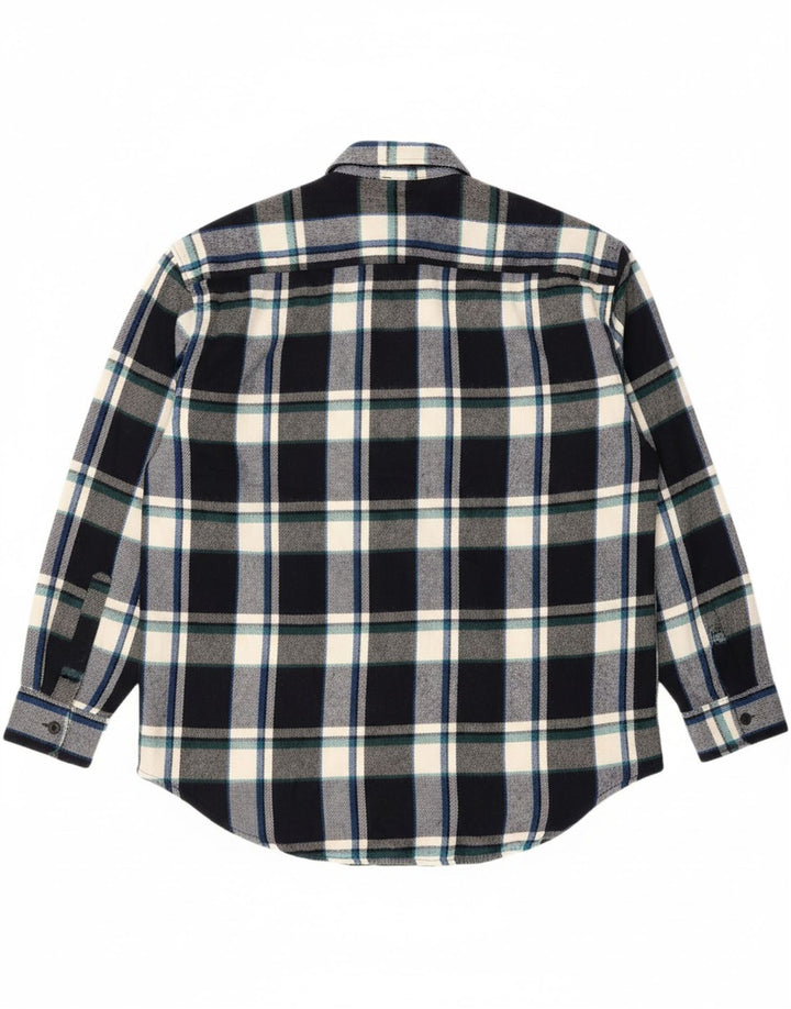 C&A Mens Flannel Shirt Large Navy Blue Check Acrylic Vintage C&A and Second-Hand C&A from Messina Hembry 