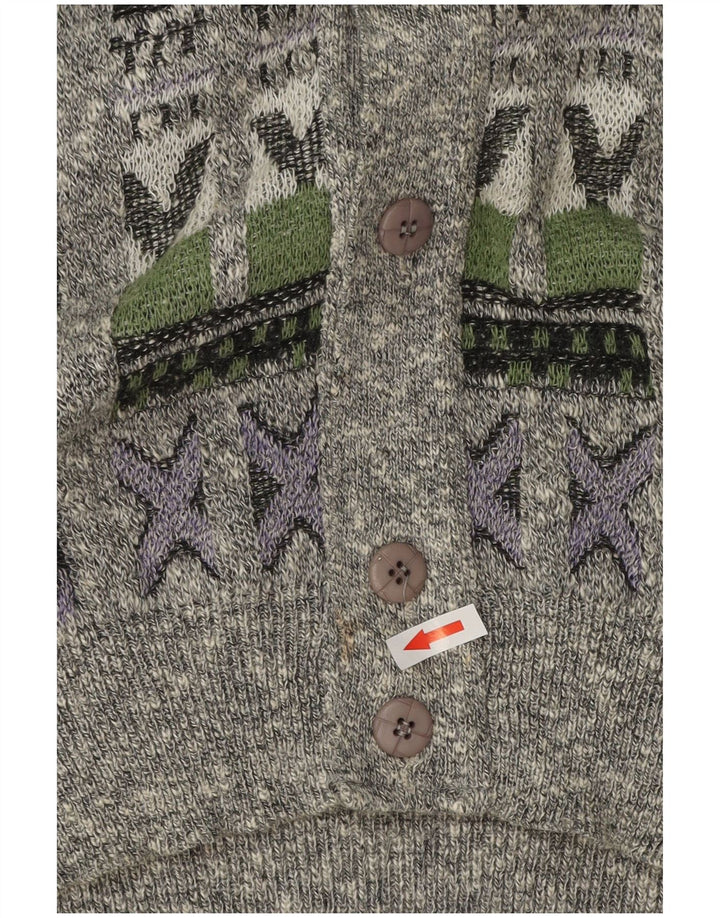Maglione cardigan da uomo VINTAGE 2XL multicolore geometrico