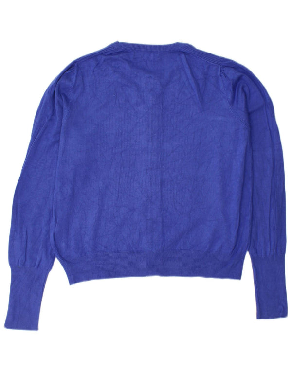 Maglione cardigan da donna Marks & Spencer UK 12 Viscosa blu medio
