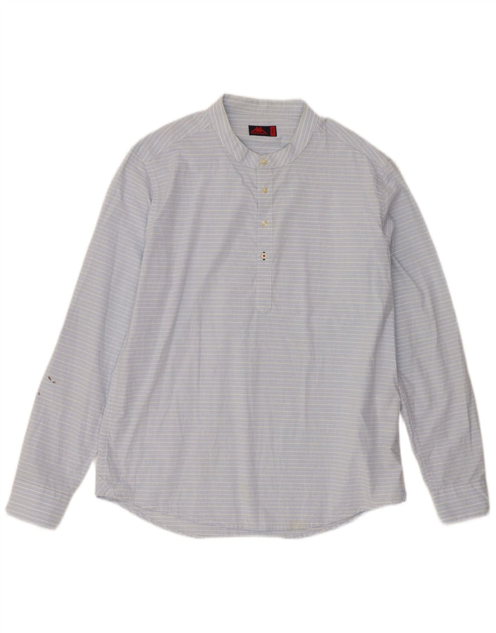 Maglia pullover da uomo Kappa grande in cotone gessato blu