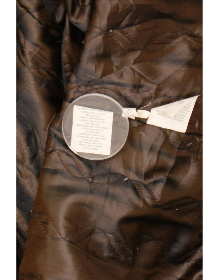 Giacca in pelle scamosciata con cappuccio da donna privata IT 48 XL Marrone