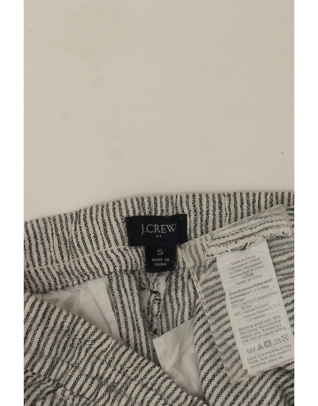 Pantaloncini chino da donna J. Crew piccoli W30 lino gessato grigio