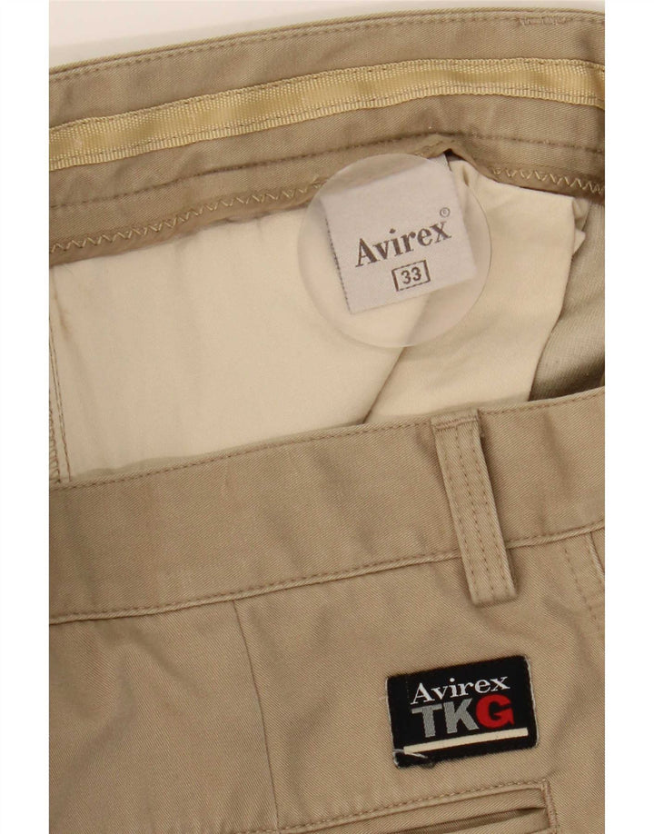 Pantaloni chino dritti da uomo Avirex W33 L29 poliestere beige