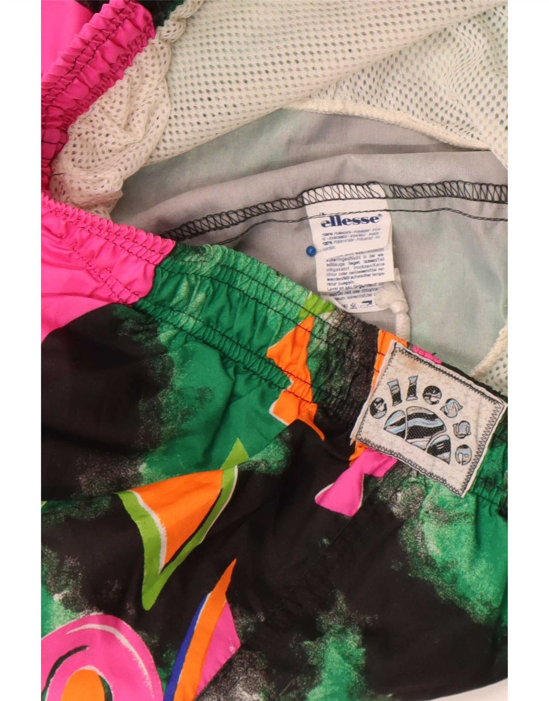 Pantaloncini sportivi grafici da uomo Ellesse Poliestere color block verde medio