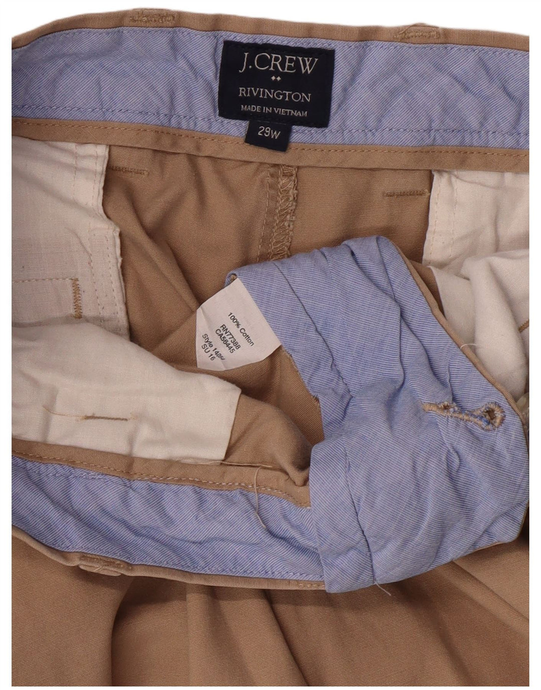 Pantaloncini chino Rivington da uomo J. Crew W29 piccoli in cotone beige
