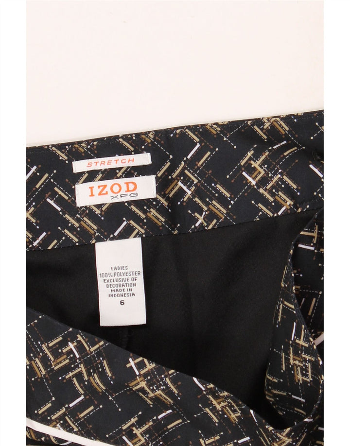 Minigonna da donna IZOD US 6 media W32 poliestere geometrico nero