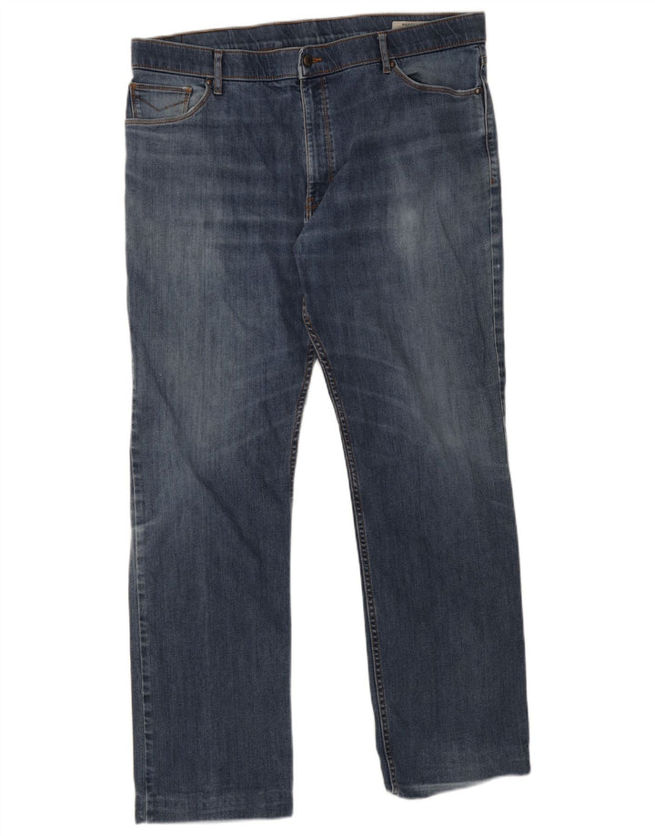Jeans dritti vestibilità regolare da uomo Marks & Spencer W40 L33 cotone blu