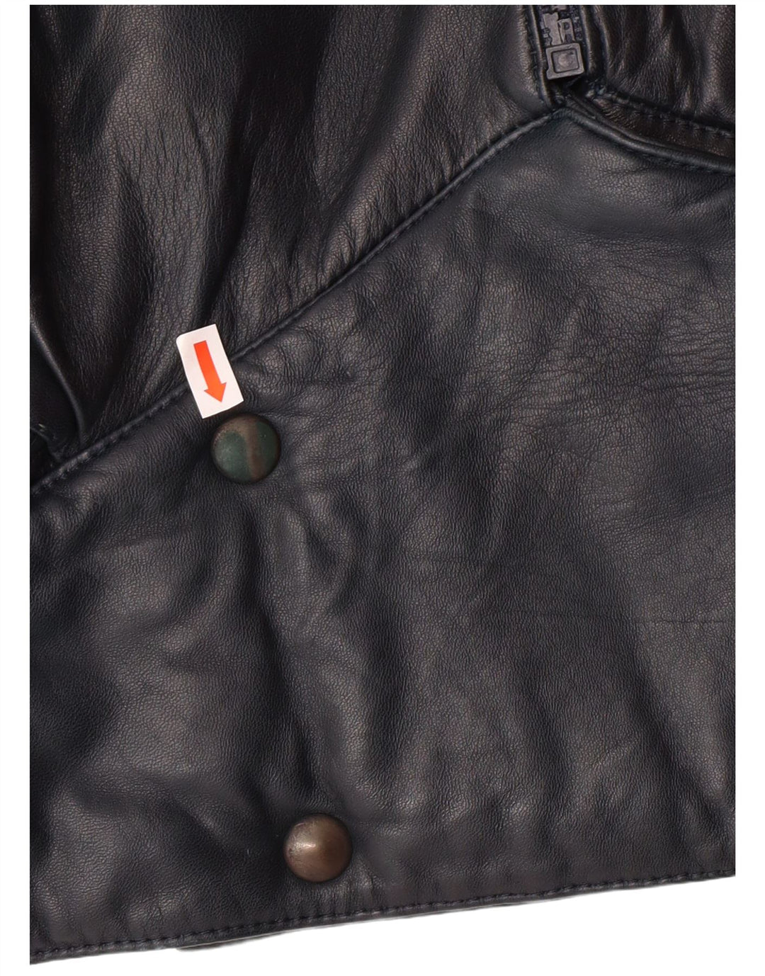 Giacca in pelle corta da donna VINTAGE UK 6 XS Blu Navy