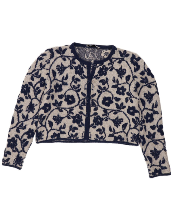 Maglione Bolero corto da donna Zara UK 18 XL Blu navy floreale in poliammide