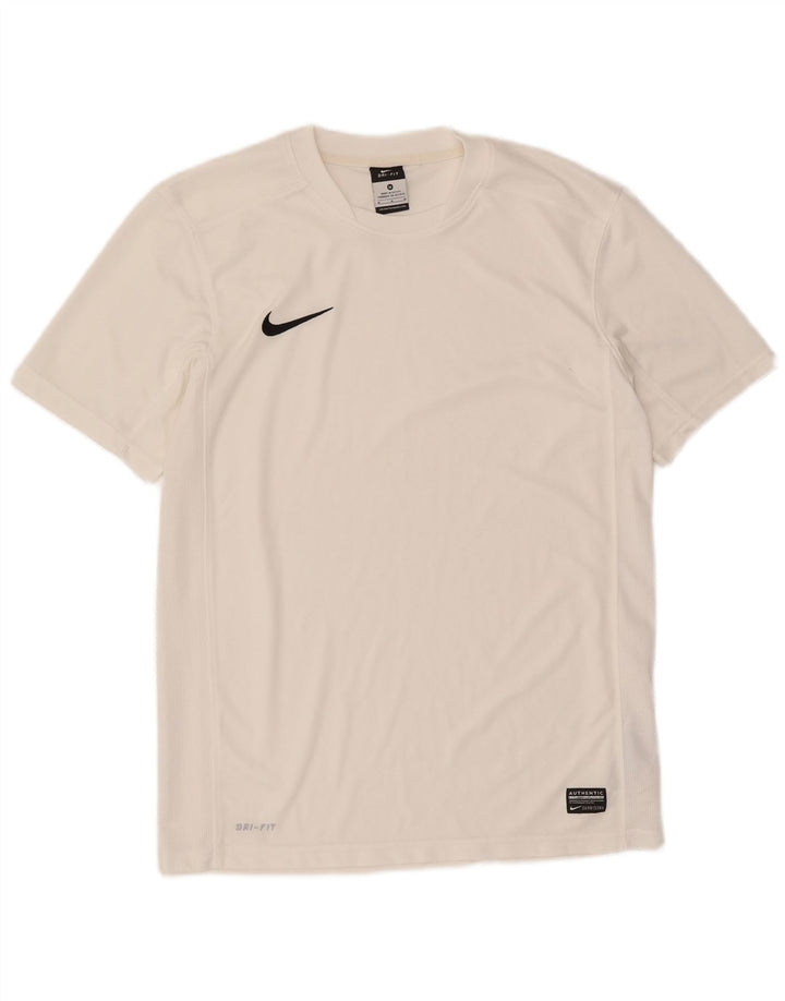 T-shirt Nike Dri Fit da uomo, top in poliestere bianco medio