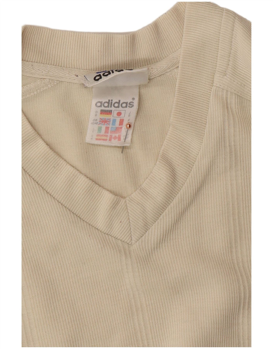 T-shirt da uomo ADIDAS Top UK 40/42 cotone beige medio