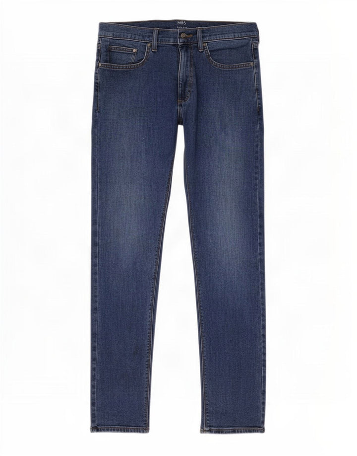 Jeans slim da uomo Marks & Spencer W32 L31 cotone blu