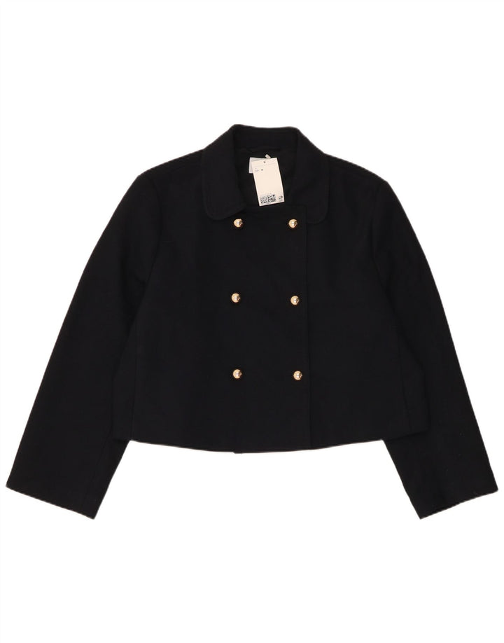 Giacca blazer oversize doppio petto da donna H&M UK 14 medio blu navy