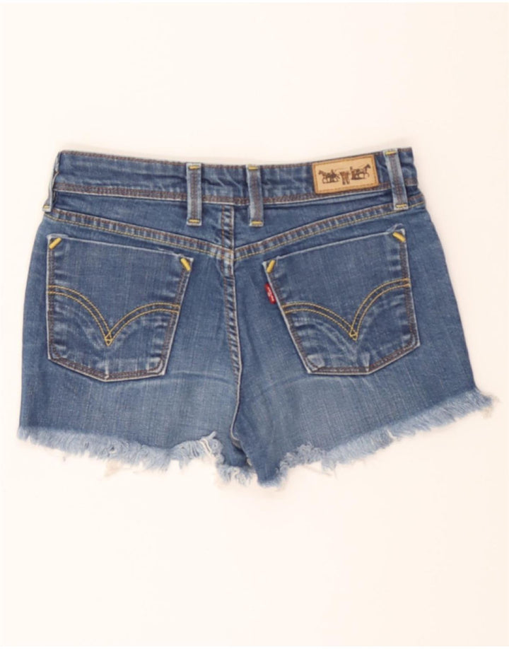 LEVI'S Womens 627 Distressed Denim Shorts W28 Medium Blue Cotton Vintage Levi's and Second-Hand Levi's from Messina Hembry 