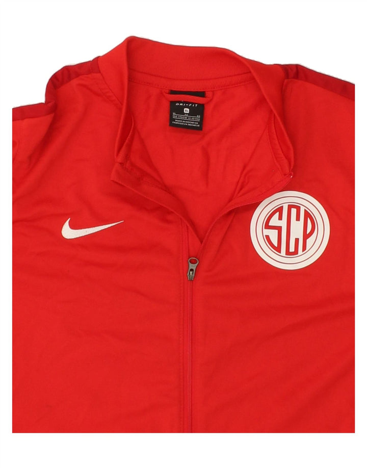 NIKE Boys Dri Fit Graphic Tracksuit Top Jacket 13-14 Years XL Red Vintage Nike and Second-Hand Nike from Messina Hembry 