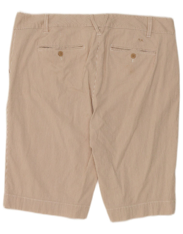 Pantaloncini chino da donna Tommy Hilfiger US 14 XL W36 cotone gessato beige