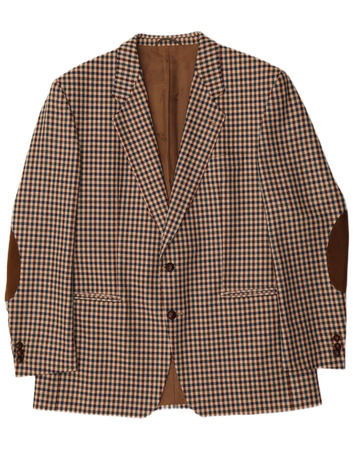 Giacca Blazer 2 Bottoni Piattelli Uomo IT 54 2XL Lana Pied De Poule Marrone