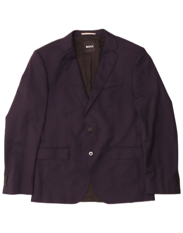 Giacca blazer da uomo a 2 bottoni Hugo Boss EU 50 grande lana blu navy