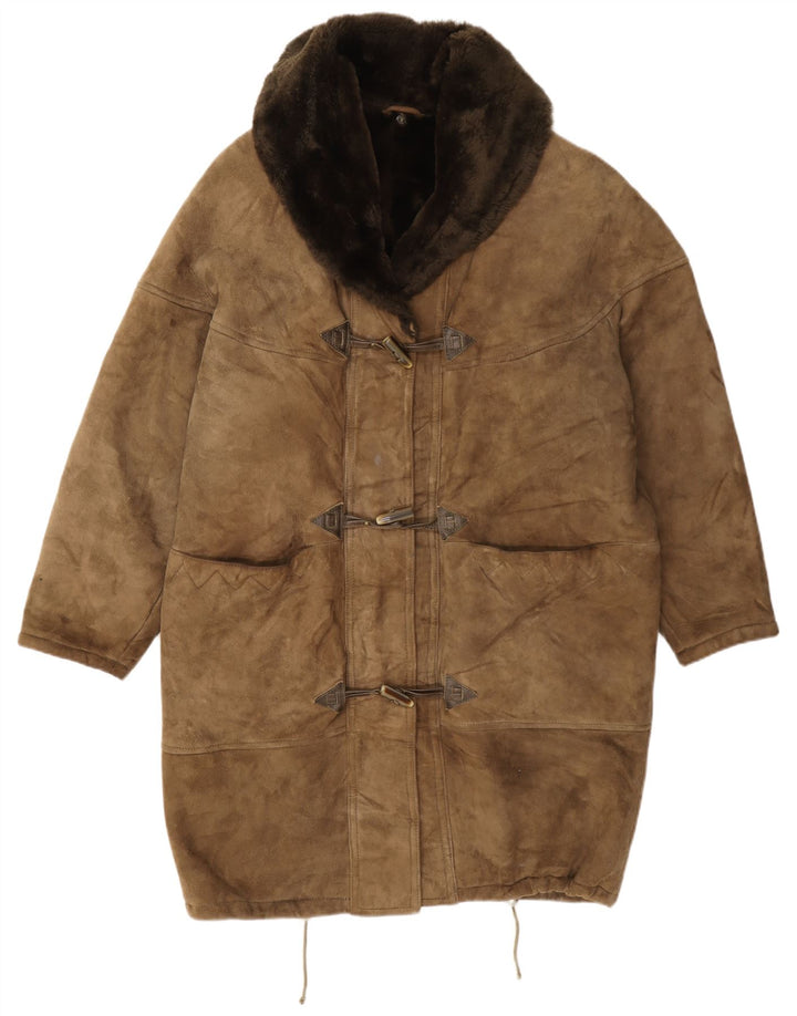Cappotto oversize in shearling vintage da donna EU 42 Large Marrone