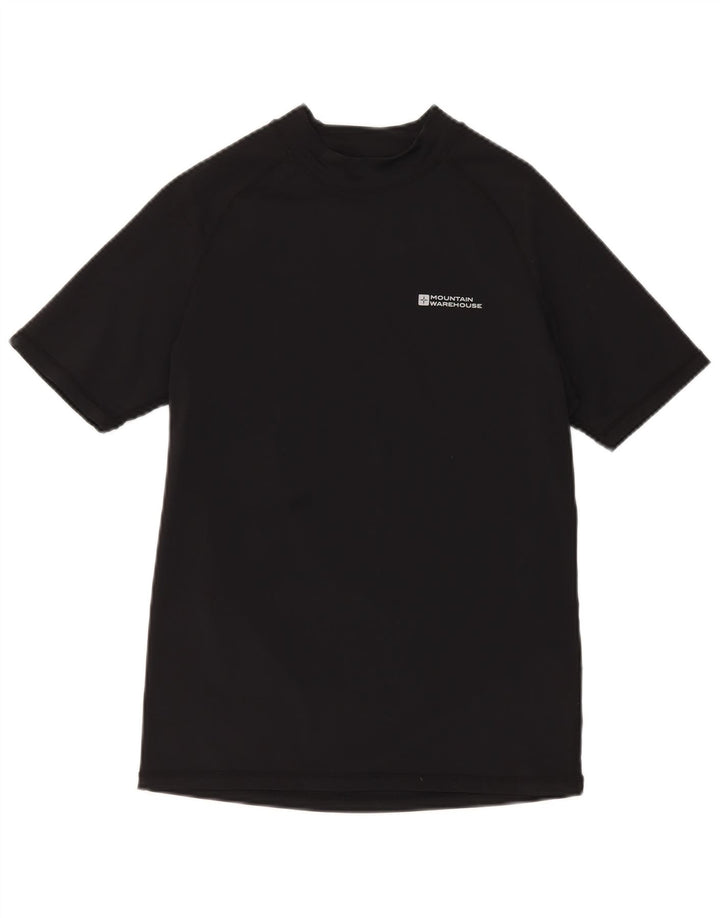 MOUNTAIN WAREHOUSE T-shirt da uomo Top media nera in poliammide