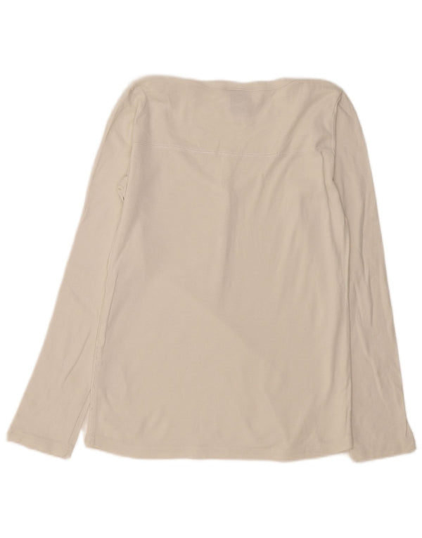 Maglia a maniche lunghe da donna Nike UK 14/16 grande cotone bianco sporco