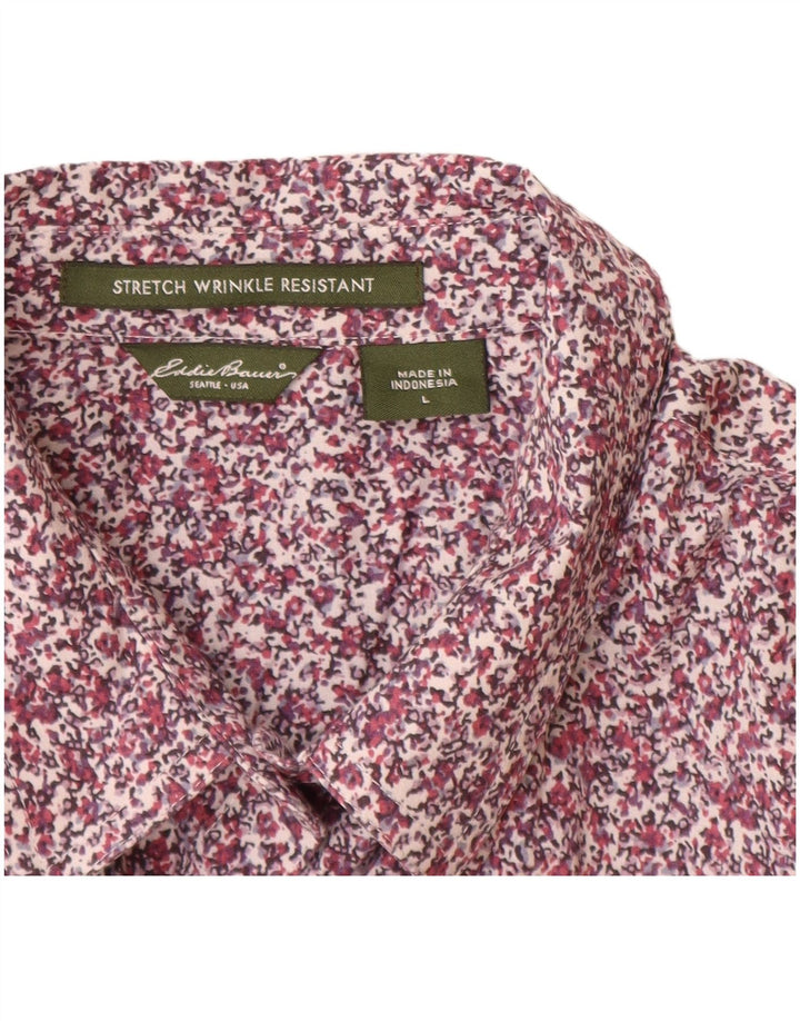 Camicia elasticizzata da donna Eddie Bauer UK 14 Grande cotone floreale multicolore