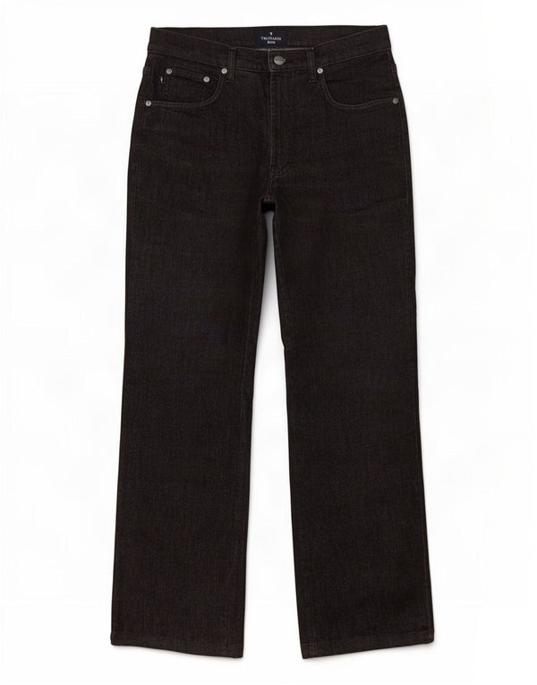 Jeans Dritti Donna Trussardi W30 L30 Cotone Nero