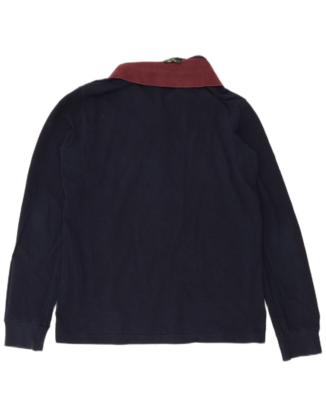 Polo da uomo a maniche lunghe slim fit Fred Perry in cotone blu navy medio