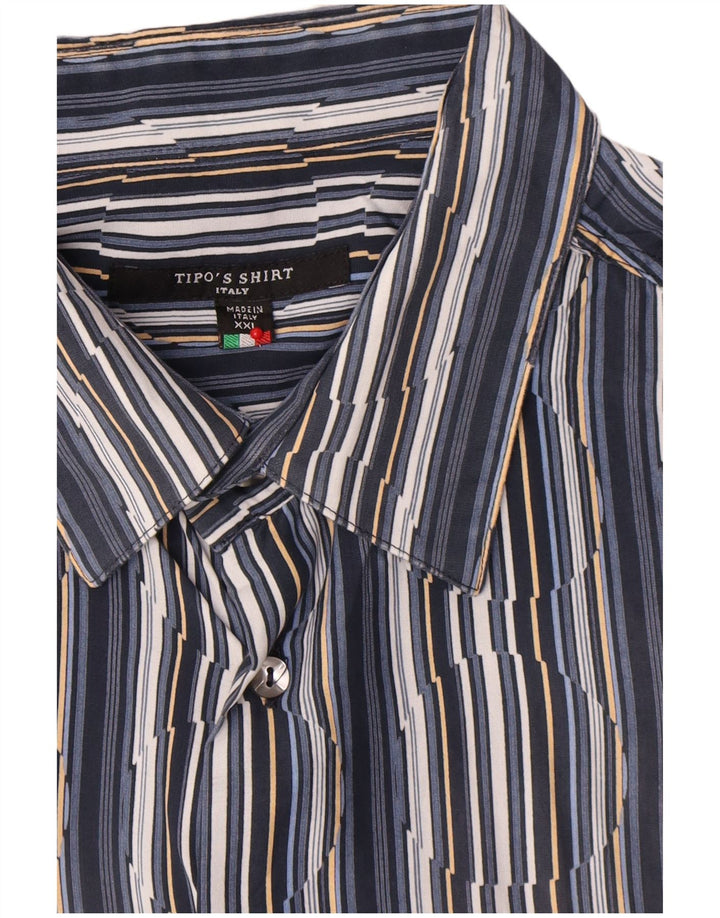 Camicia a maniche corte da uomo Tipo' S 2XL Gessato blu navy