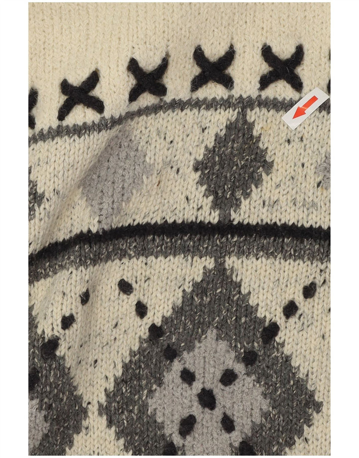 Canda Maglione da uomo con collo alto e maglione grande grigio a rombi/acrilico con diamanti