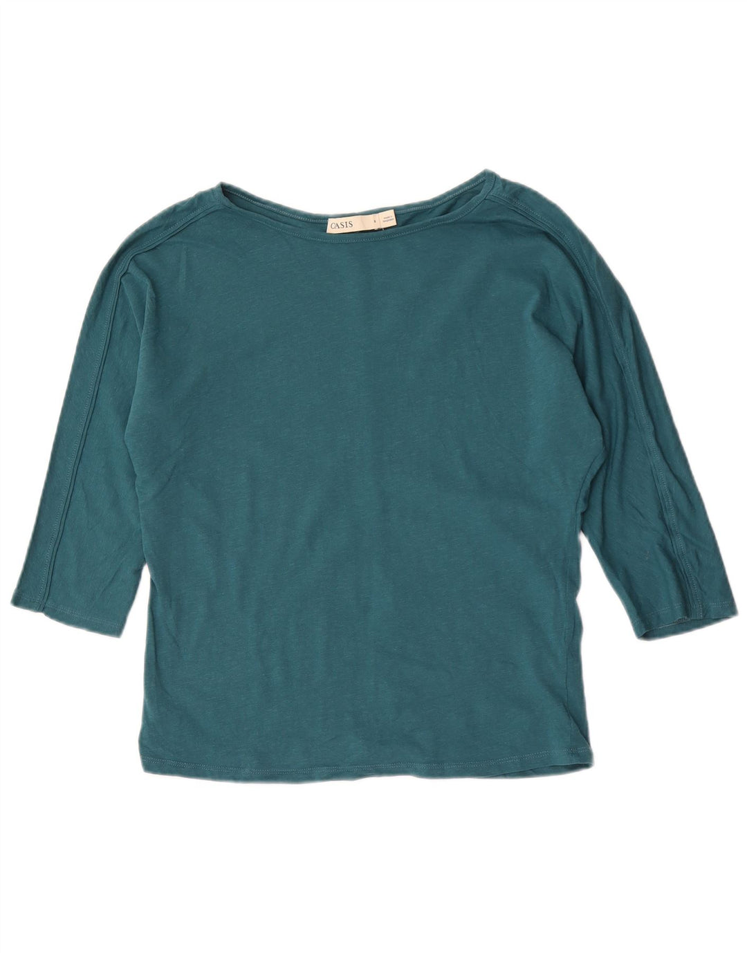 Top da donna Oasis manica 3/4 UK 10 piccolo cotone verde