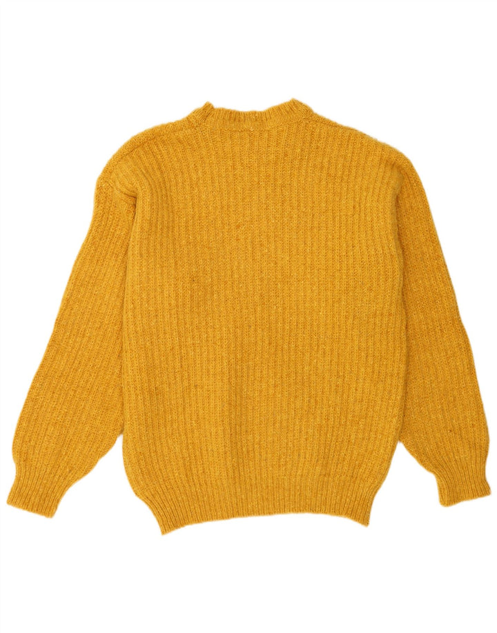 Replay Maglione girocollo da uomo in lana d'agnello grande giallo